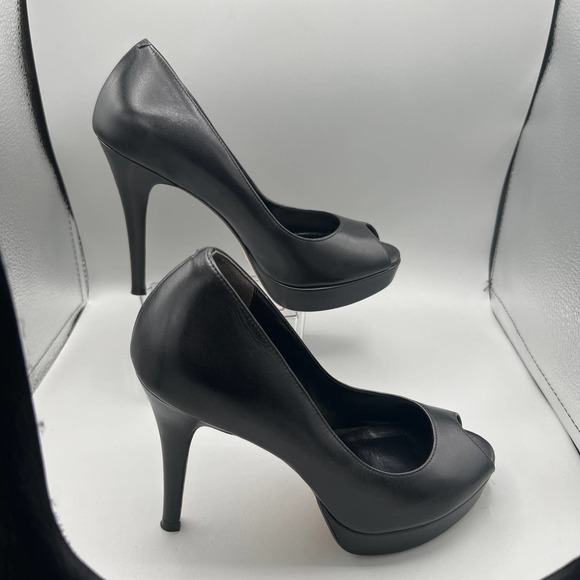 Cole Haan Nike Air Black Platform Peep Toe Pumps  sz  7 1/2 - Picture 2 of 9